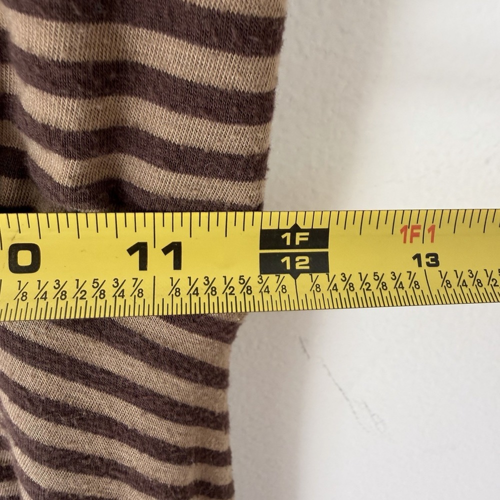 Mixie Bless Striped Wrap Dress Brown Tan Modal USA Made Boho Size M - Picture 6 of 7